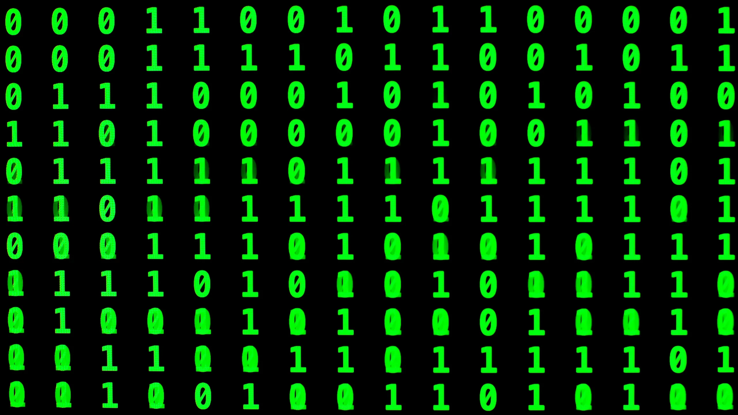 Image of 1s and 0s in green